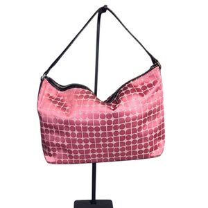 Kate Spade Noel Jacquard Pink Baguette Bag with Leather Trim – EUC